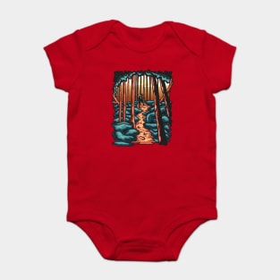 Mountain climbing illustration Baby Bodysuit